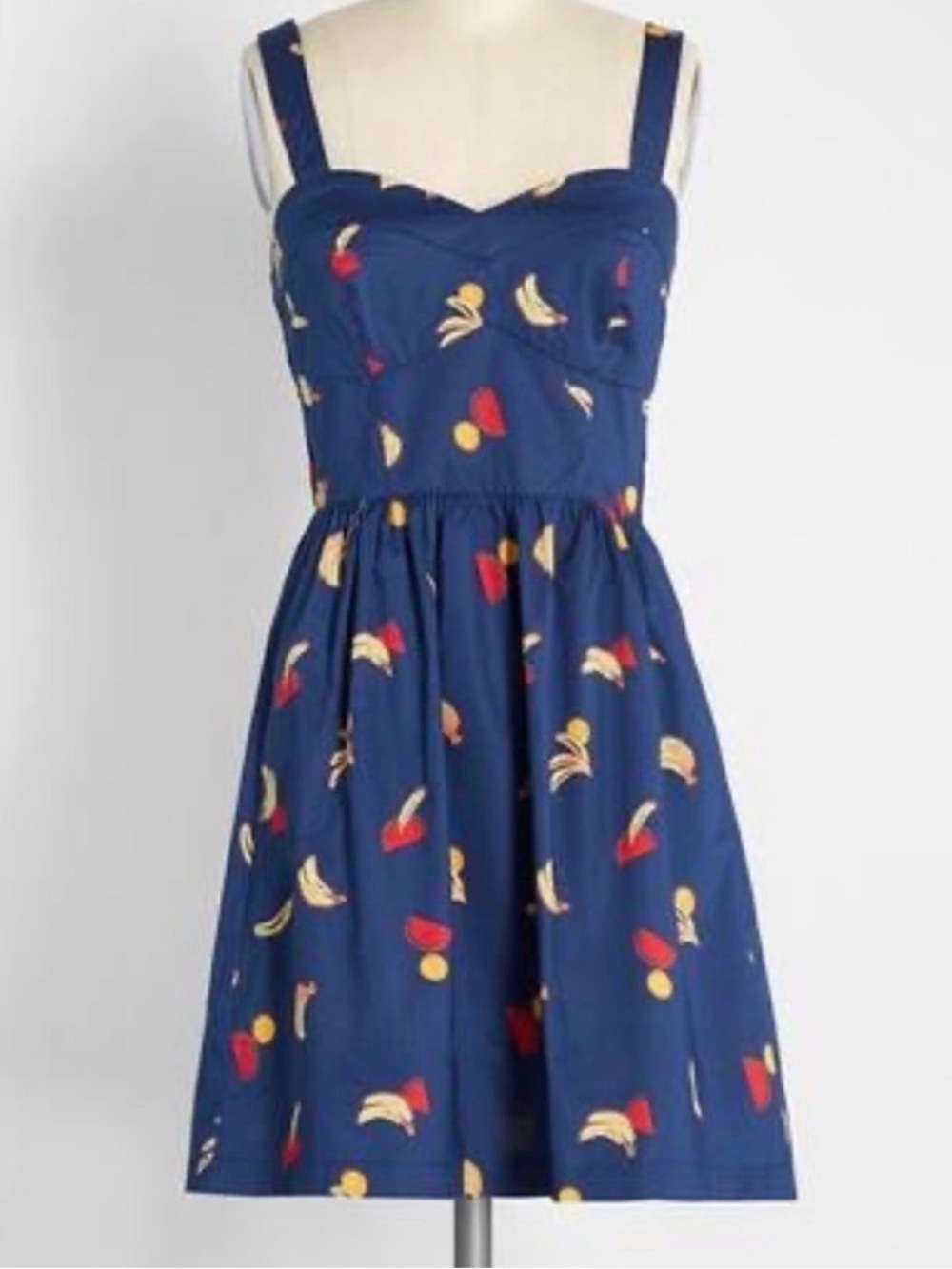 MODCLOTH PEACE OF SUNSHINE NAVY COTTON FIT NFLARE MINI DRESS SIZE
XSMALL